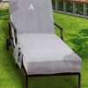 Linum Home Personalized Turkish Cotton Chaise Lounge Cover with Side Pockets