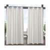 Exclusive Home Delano Heavyweight Textured Indoor Outdoor Grommet Top Curtain Panel Pair