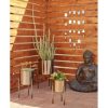 Contemporary Style Large Round Metal Planters in Stands, Set of 3 - Image 7