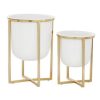 CosmoLiving by Cosmopolitan Contemporary Planters with Stand, Set of 2