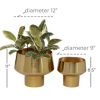 Decorative Metal Cup Shaped Planters with High Shine Finish, Set of 2 - Image 2