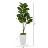 4' Fiddle Leaf Fig Artificial Tree in Metal Planter - Image 2