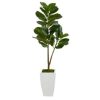 4' Fiddle Leaf Fig Artificial Tree in Metal Planter