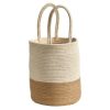 12" Handmade Natural Cotton Woven Basket Planter - Image 3