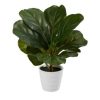 11" Fiddle Leaf Artificial Plant in Planter, Real Touch