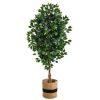 6' Ficus Artificial Tree with Natural Trunk in Planter