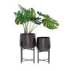CosmoLiving by Cosmopolitan Modern Planters with Stand, Set of 2