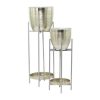 Metal Modern Planters with Stand, Set of 2 - Image 2