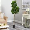 5.5' Fiddle Leaf Fig Artificial Tree - Image 4