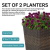 Set of 2 Square Tall Wicker Planters - Image 2