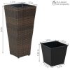 Set of 2 Square Tall Wicker Planters - Image 3