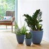 Bloem Dayton Recycled Ocean Plastic Planter w/ Saucer , Ocean Blue, 8 inches - Image 2