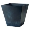 Novelty Resin Plastic Square Ella Black Planter/Flower Pot, 16"