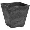 Novelty ArtStone Novelty 35188 Square Ella Planter/Flower Pot, Black, 18
