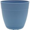 Bloem Dayton Recycled Ocean Plastic Planter w/ Saucer , Ocean Blue, 8 inches