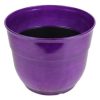 Garden Elements Glazed Brushed Happy Large Plastic Planter Dark Purple 15 Inch - Image 3