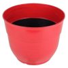Garden Elements Glazed Brushed Happy Large Plastic Planter Bright Red 15 Inch - Image 3