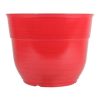 Garden Elements Glazed Brushed Happy Large Plastic Planter Bright Red 15 Inch