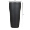 Tusco Products Cosmopolitan Tall Round Plastic Planter Black - Image 2