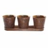 Gardener's Select Farmhouse Collect. Round Pot & Tray Set, Rusty
