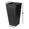Algreen 17332 Valencia Square Flower Pot Planter Black 10 x 20 Inch - Image 2