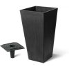 Algreen 17332 Valencia Square Flower Pot Planter Black 10 x 20 Inch