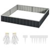 Metal Raised Garden Bed No Bottom Large Steel Planter Box w/ Gloves - Image 3