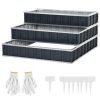 3 Tier Raised Garden Bed, Metal Planer Box w/ Gloves, Easy Assembly - Image 3
