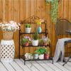 3 Tier Metal Plant Stand Ladder Flower Pot Rack Shelf Indoor & Outdoor - Image 3