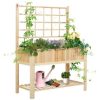 47" x 23" x 64" Wood Planter Box w/ Spacious Growing Area for Veggies