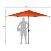 9FT Patio Umbrella Patio Market Steel Tilt W/ Crank Outdoor Yard Garden - Image 2