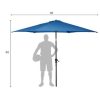 9FT Patio Umbrella Patio Market Steel Tilt W/ Crank Outdoor Yard Garden - Image 2