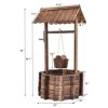 Outdoor Wooden Wishing Well Bucket Flower Plants Planter Patio Garden Home Decor - Image 2