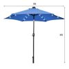 9' Solar LED Lighted Patio Market Umbrella Tilt Adjustment Crank Lift - Image 9