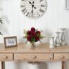 Nearly Natural Rose and Maiden Hair w/Floral Planter - Image 2