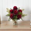 Nearly Natural Rose and Maiden Hair w/Floral Planter - Image 3