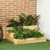 Outsunny 3 Tier Raised Garden Bed for Vegetables, Natural - Image 2
