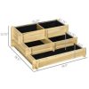 Outsunny 3 Tier Raised Garden Bed for Vegetables, Natural - Image 3