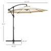 Outsunny 10FT Cantilever Umbrella, Offset Patio Umbrella with Crank and Cross Base for Deck, Backyard, Pool and Garden, Hanging Umbrellas, Tan - Image 3