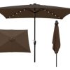 Streamdale Furniture 10 X 6.5FT Rectangular Patio Solar LED Lighted Outdoor Umbrellas With Crank And Push Button - Image 2
