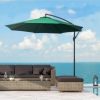 Outsunny 10' Cantilever Hanging Tilt Offset Patio Umbrella with UV & Water Fighting Material and a Sturdy Stand, Green - Image 3