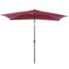 Outsunny 9' x 7' Patio Umbrella Outdoor Table Market Umbrella with Crank, Solar LED Lights, 45?? Tilt, Push