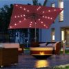 Outsunny 9' x 7' Patio Umbrella Outdoor Table Market Umbrella with Crank, Solar LED Lights, 45?? Tilt, Push - Image 3
