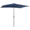 Outsunny 9' x 7' Patio Umbrella Outdoor Table Market Umbrella with Crank, Solar LED Lights, 45?? Tilt, Push