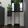 Black Metal Indoor Outdoor Planter with Removable Stand Set of 2 - Image 8