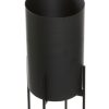 Black Metal Indoor Outdoor Planter with Removable Stand Set of 2 - Image 3