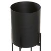 Black Metal Indoor Outdoor Planter with Removable Stand Set of 2 - Image 4