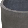 Gray Ceramic Indoor Outdoor Planter with Wood Legs Set of 2 - Image 3