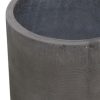 Gray Ceramic Indoor Outdoor Planter with Wood Legs Set of 2 - Image 4