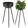 Black Metal Indoor Outdoor Planter Set of 2 - Image 7